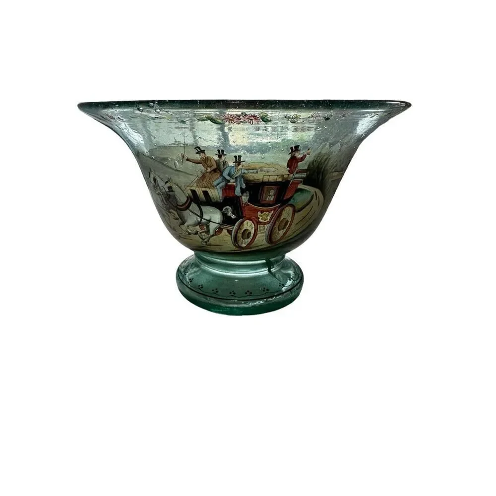 Extremely Rare Ludwig Moser Hand Blown, Hand Painted Enamel Bowl 🛑